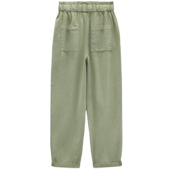 NWT ZARA PAPERBAG PANTS LIGHT KHAKI | 7999/301 - Picture 3 of 6